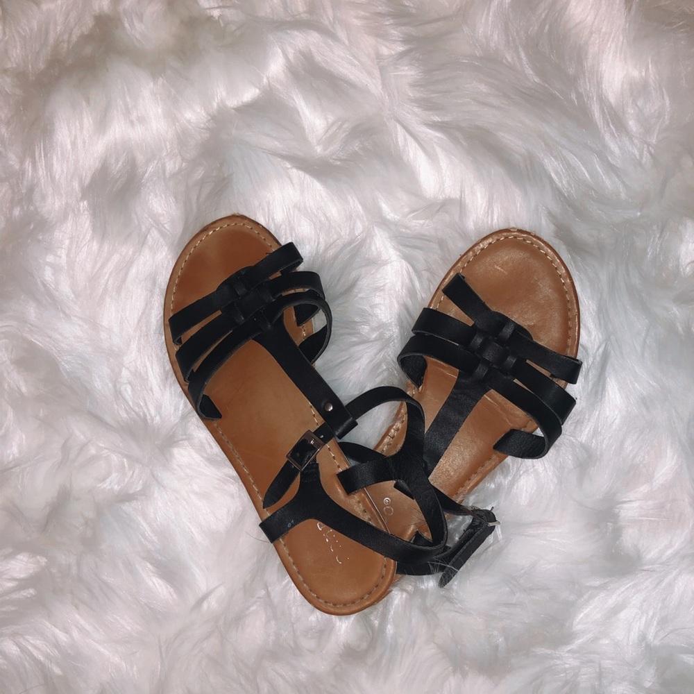 Black strappy sandals